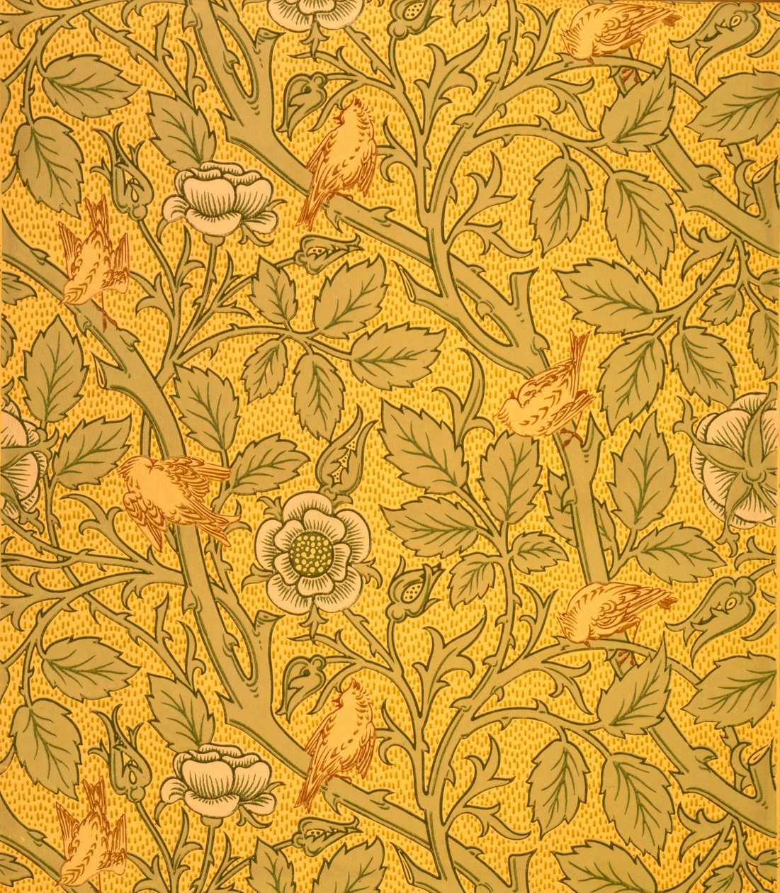 Vogelbehangontwerp door William Morris