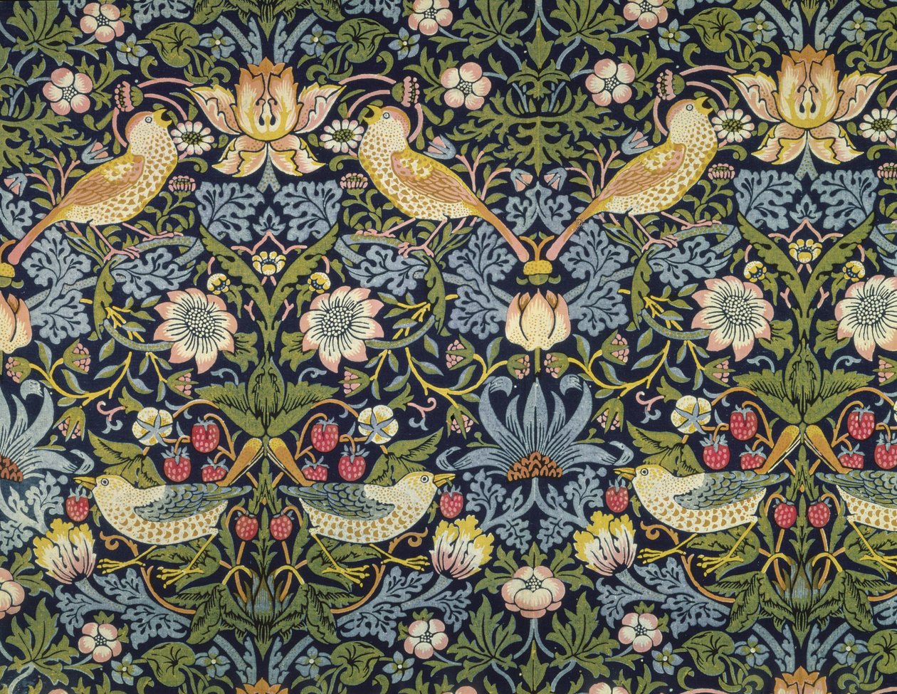 "The Strawberry Thief" textiel ontworpen door William Morris door William Morris