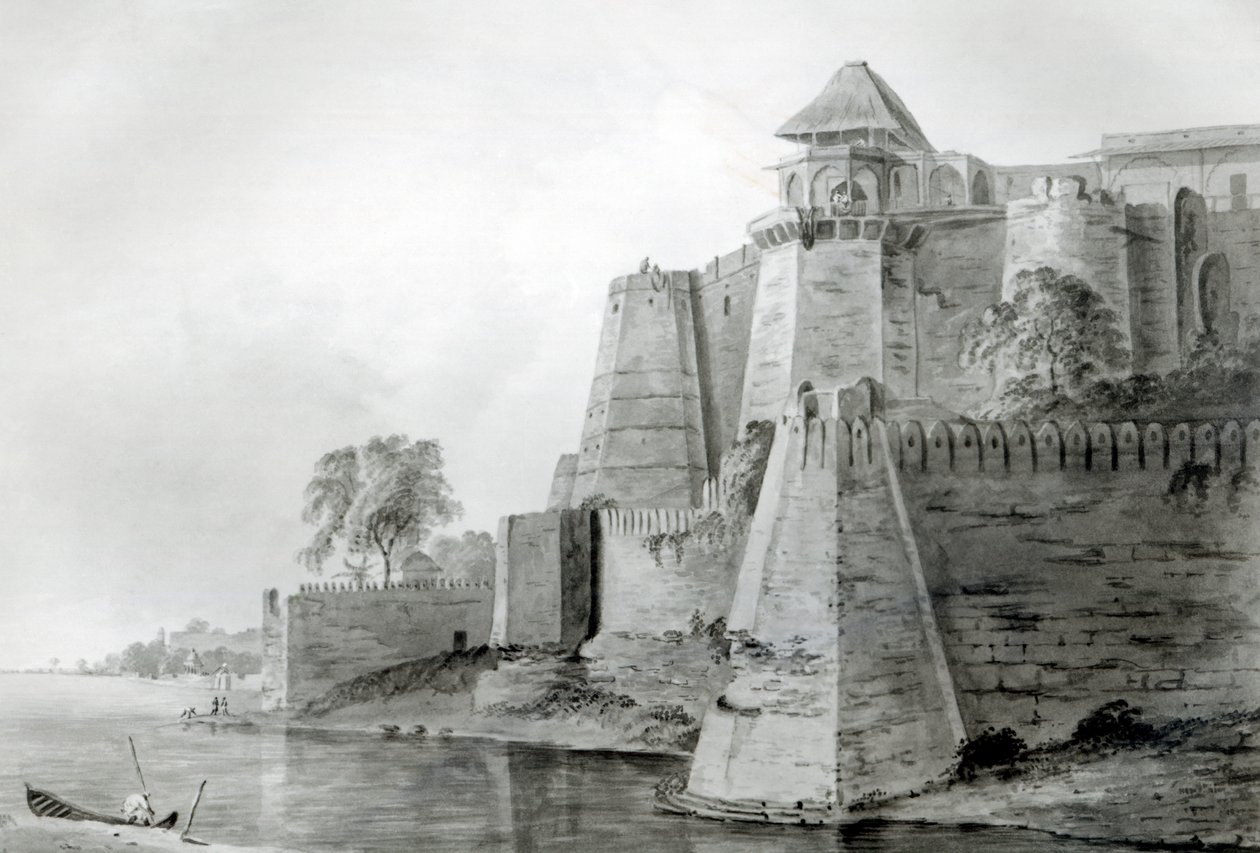 Fort aan de Yamuna-rivier, India door William Orme