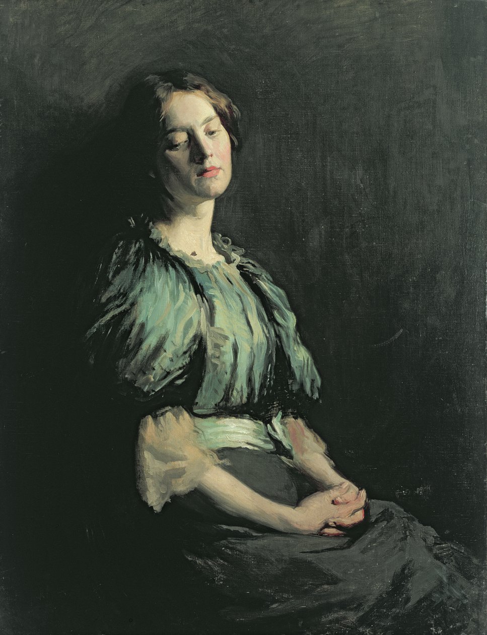 Portret van een Meisje in een Groene Jurk, 1899 door William Orpen