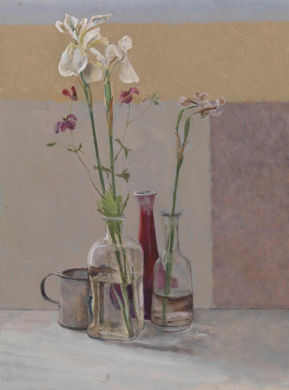 Hoge witte irissen door William Packer