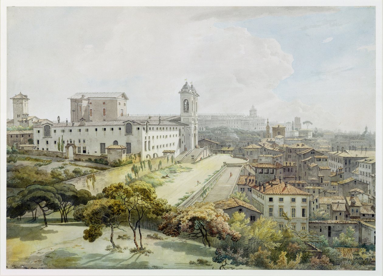 Een uitzicht op Rome vanaf de Pincio, 1776 door William Pars