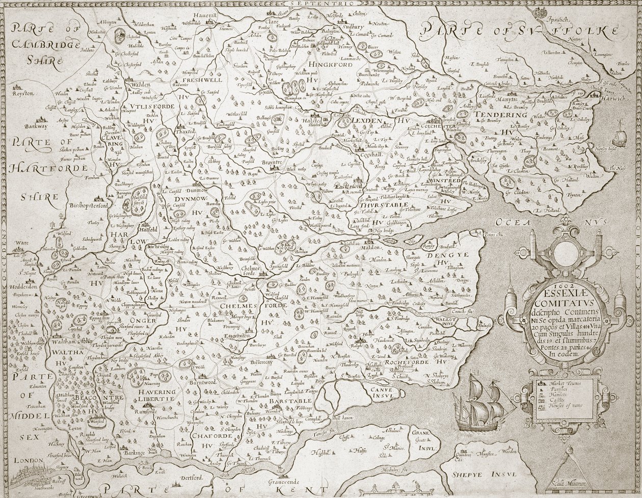 Kaart van Essex, 160203 door William Smith