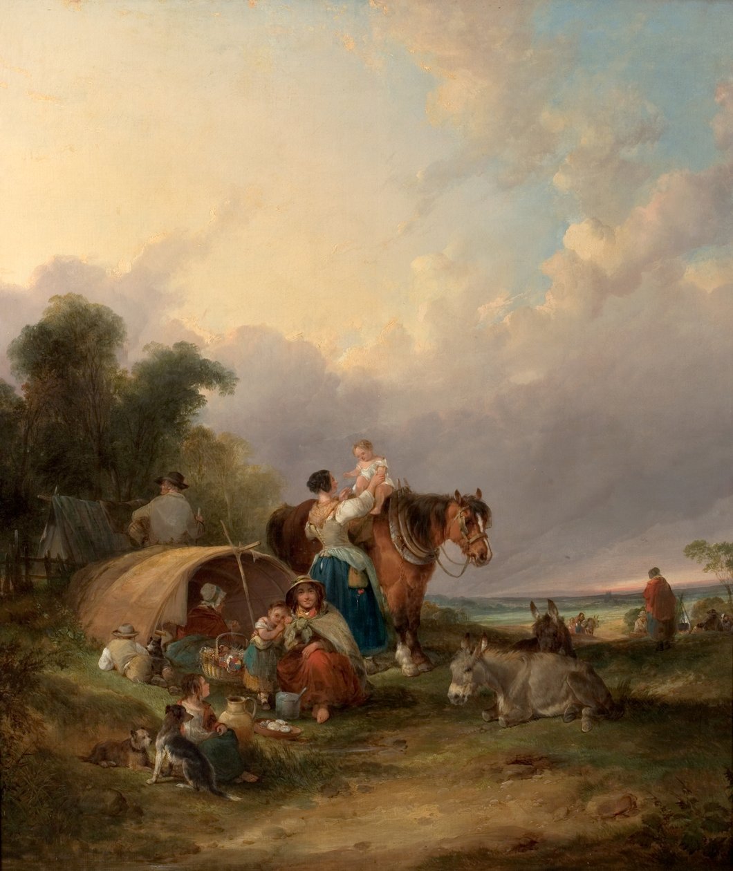 Een zigeunerkamp door William Snr. Shayer