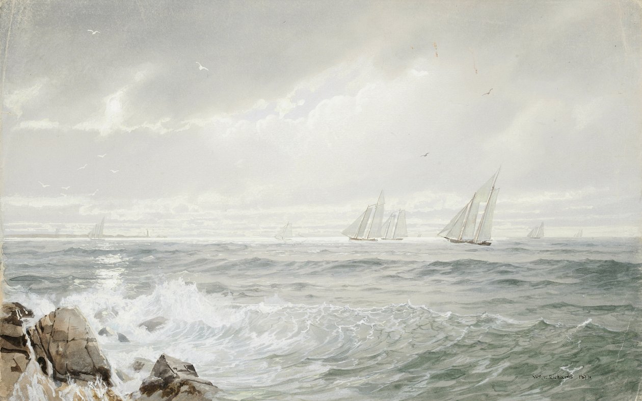 Jachten bij Newport, 1877 door William Trost Richards