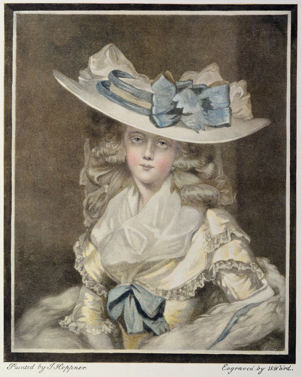 Portret van mevrouw Benwell, gegraveerd door W Ward door William Ward