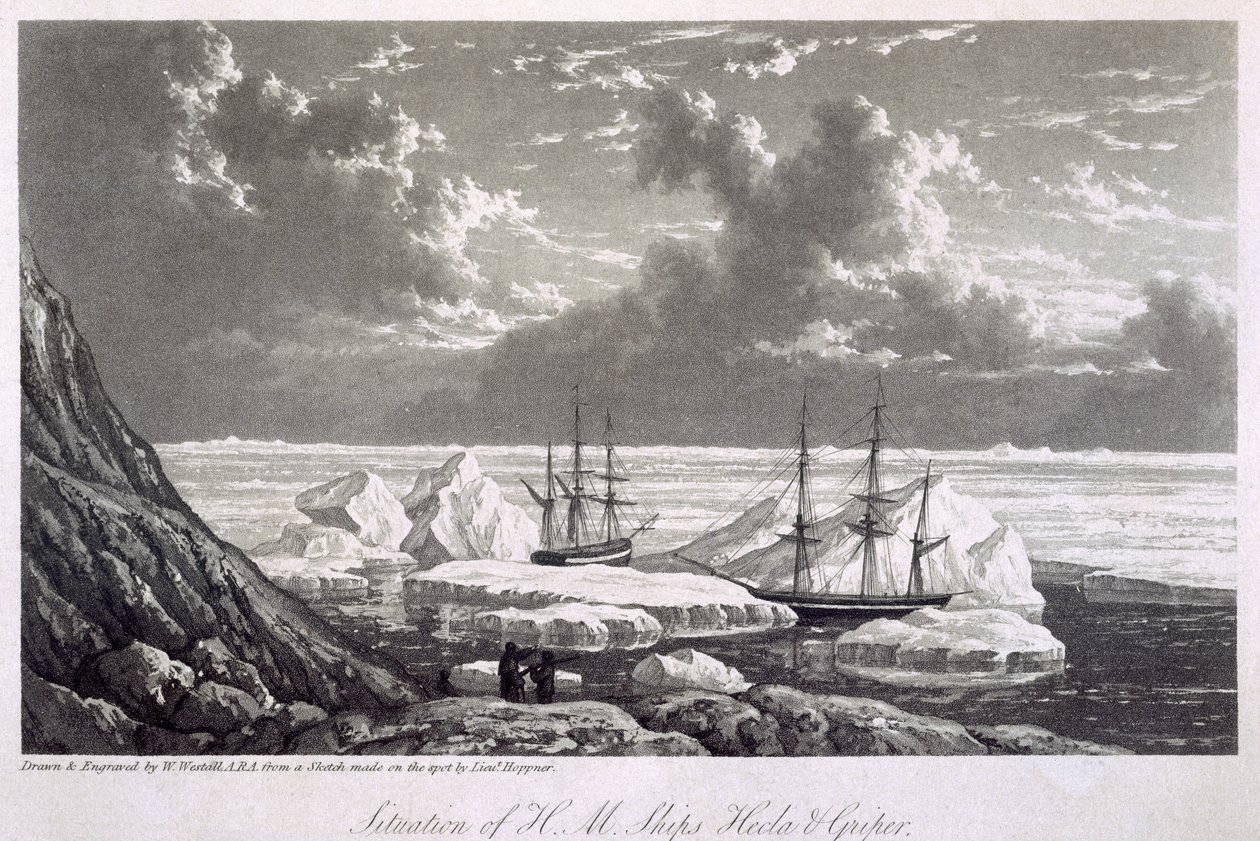 Situatie van H.M. Schepen Hecla en Griper van 17 tot 23 augustus 1820, uit 