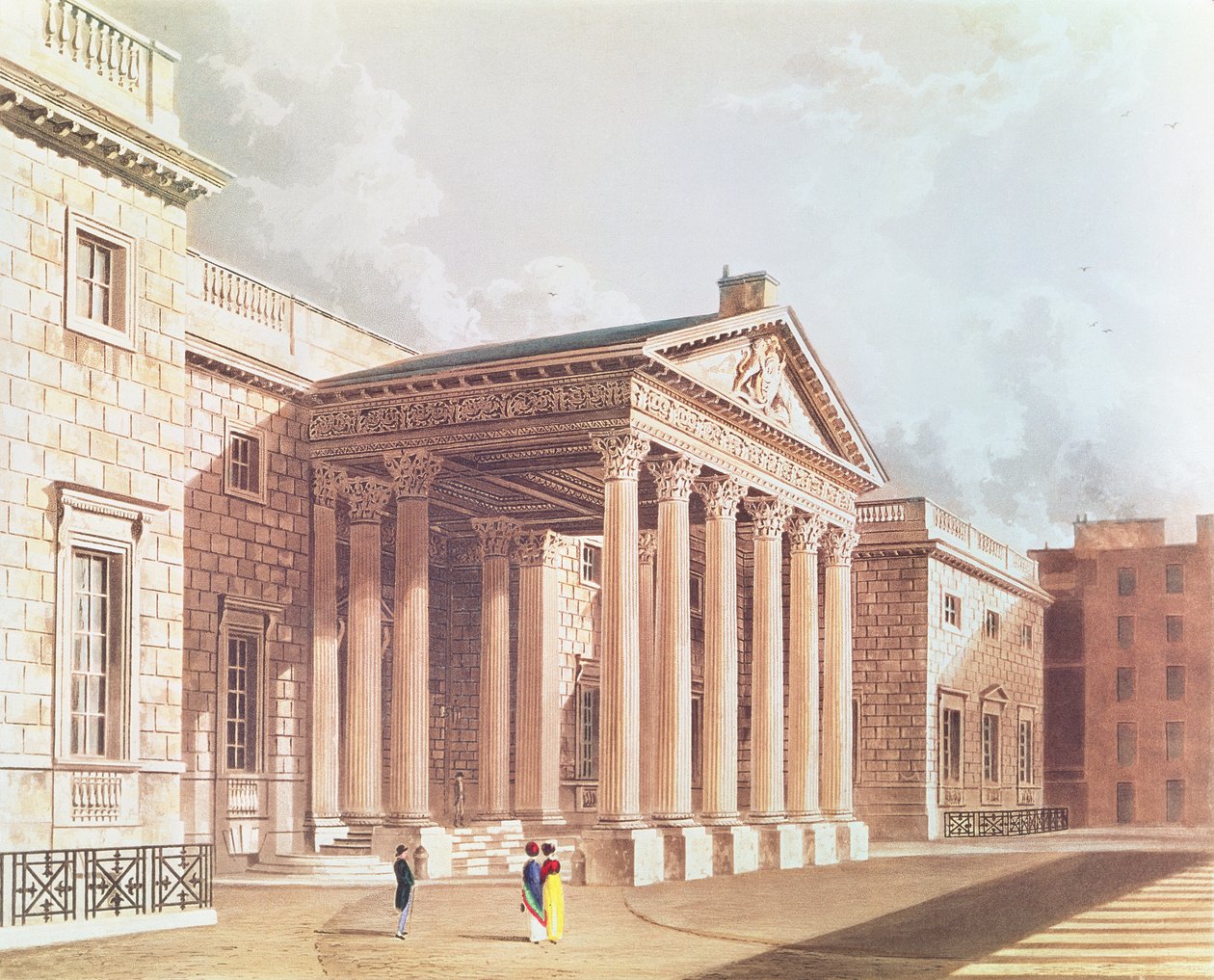 Carlton House, gegraveerd door R. Reeve door William after Westall