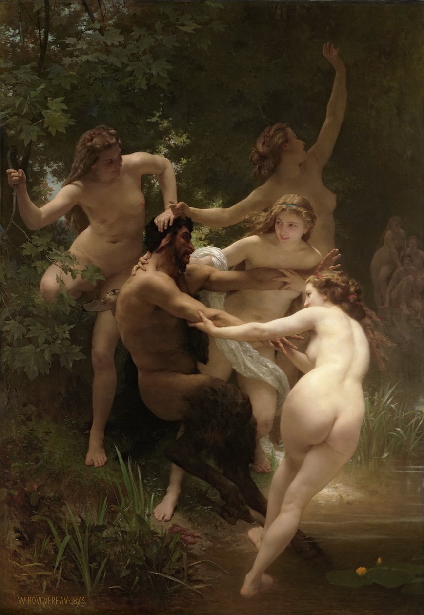 Nimfen en saters door William-Adolphe Bouguereau