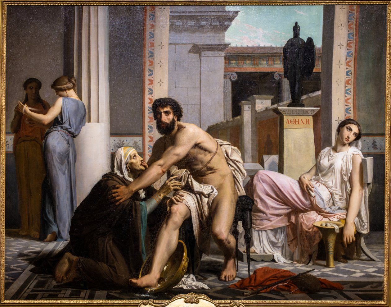 Odysseus herkend door zijn verpleegster bij zijn terugkeer uit Troje door William Adolphe Bouguereau