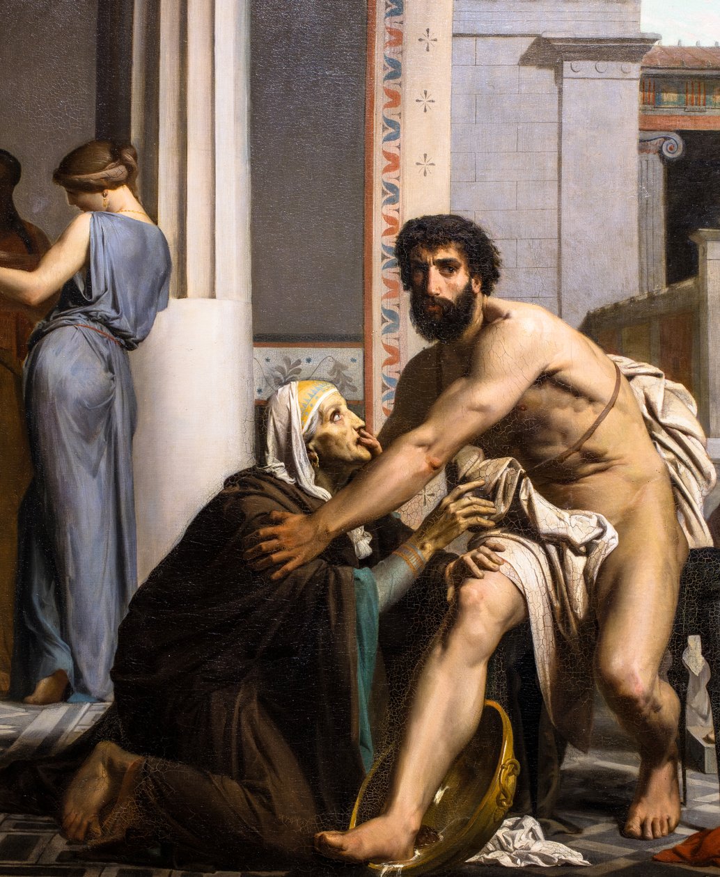 Odysseus herkend door zijn verpleegster bij zijn terugkeer uit Troje door William Adolphe Bouguereau