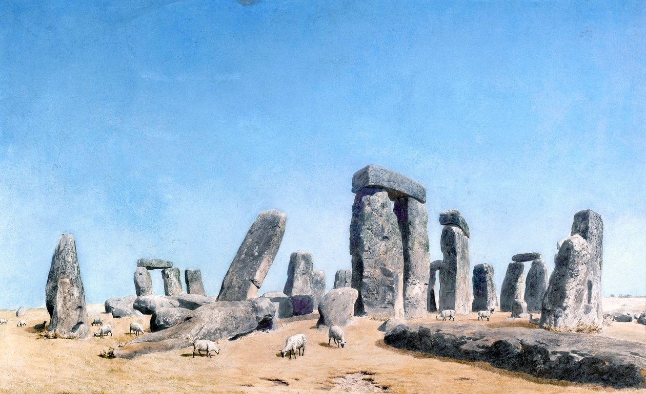 Schapen Grazend Bij Stonehenge door William (1789 1862) Turner