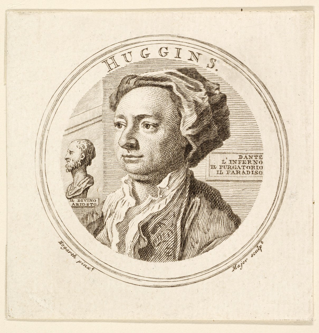 Portret van William Huggins, uitgegeven 1760 door William (after) Hogarth