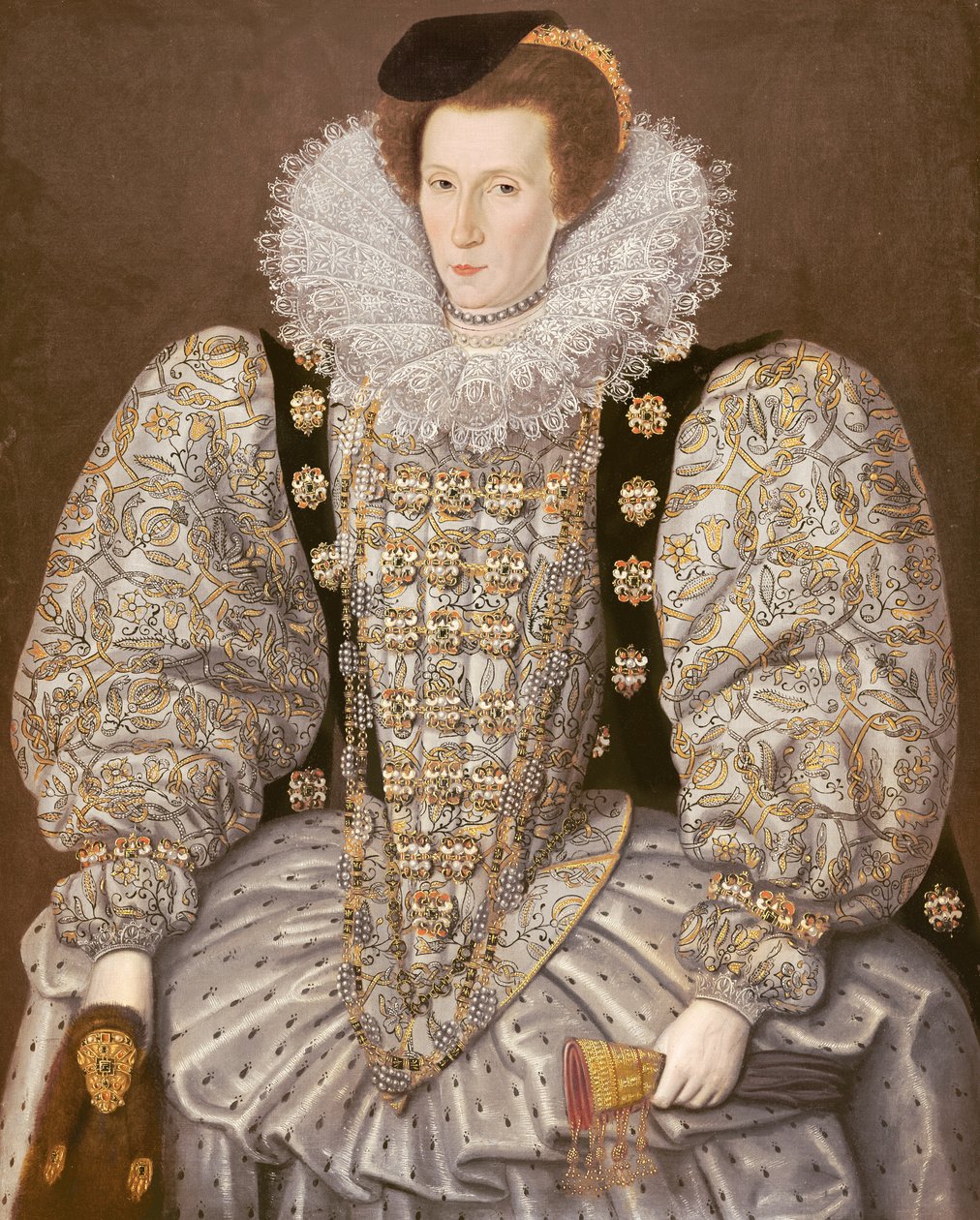Portret van een Dame van het Elizabethaanse Hof, c.1595 door William (attr. to) Segar