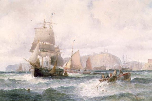 Schepen voor een Kustlijn door William A. Thornley or Thornbery