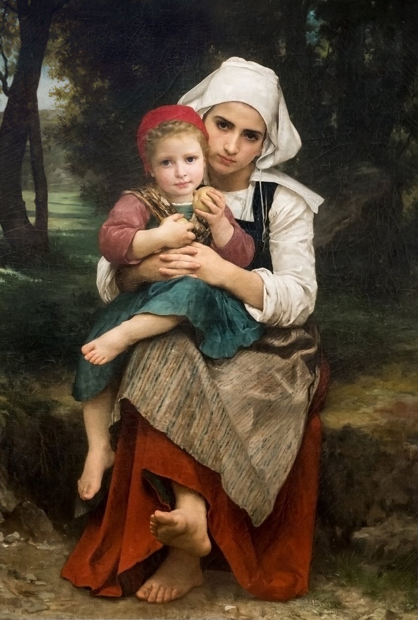 Bretonse broer en zus door William Adolphe Bouguereau