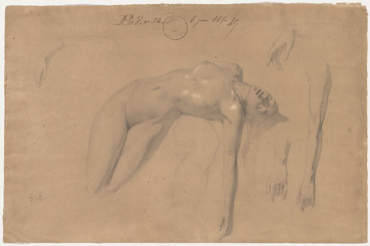 Liggende vrouwelijke naakt door William Adolphe Bouguereau