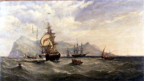 Uitgaande - Binnenkomst Funchal Wegen, Madeira door William Adolphus Knell