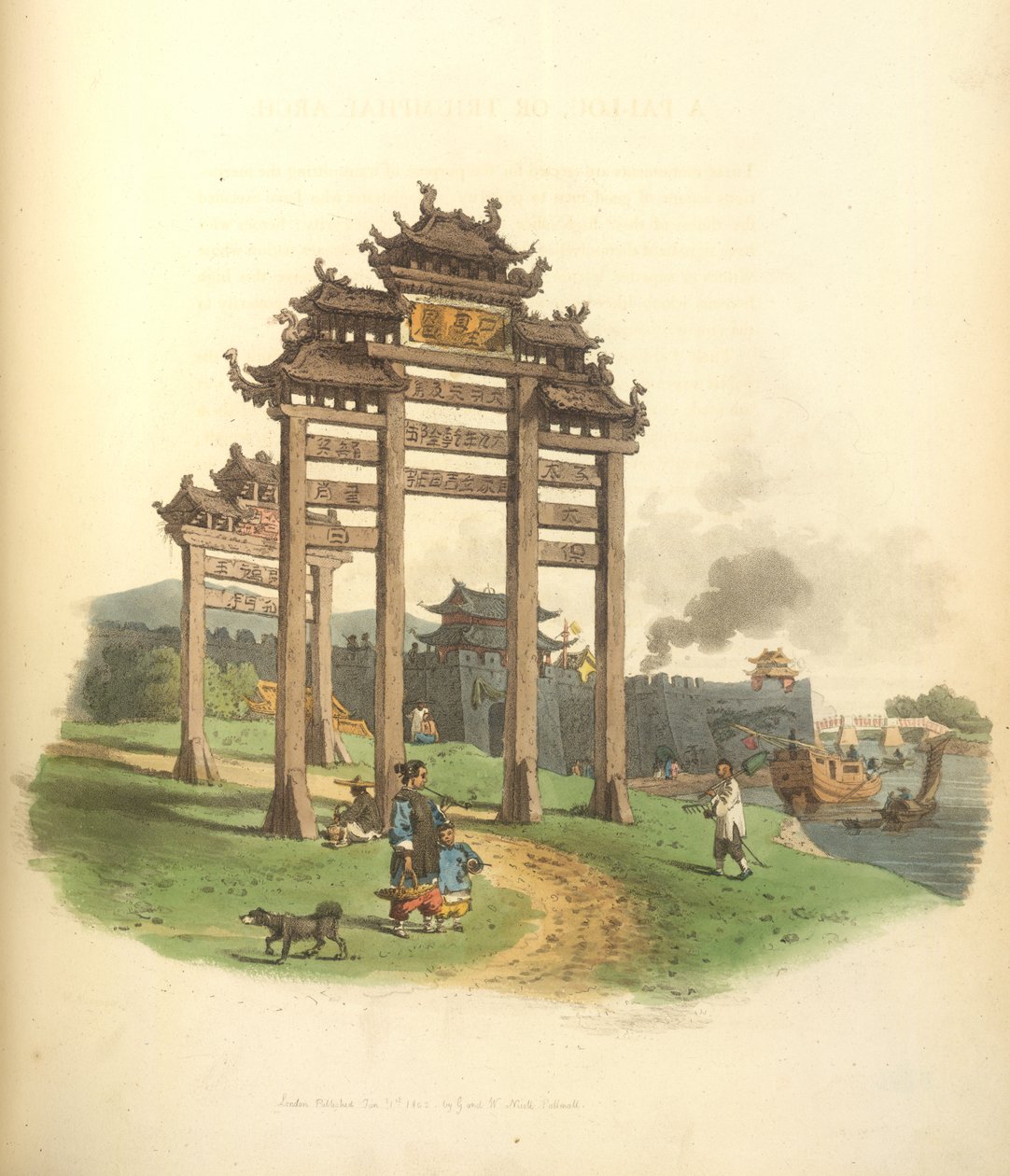 Een Pai-lou, of triomfboog door William Alexander