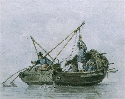 Chinese Vissers in een Dschunke door William Alexander