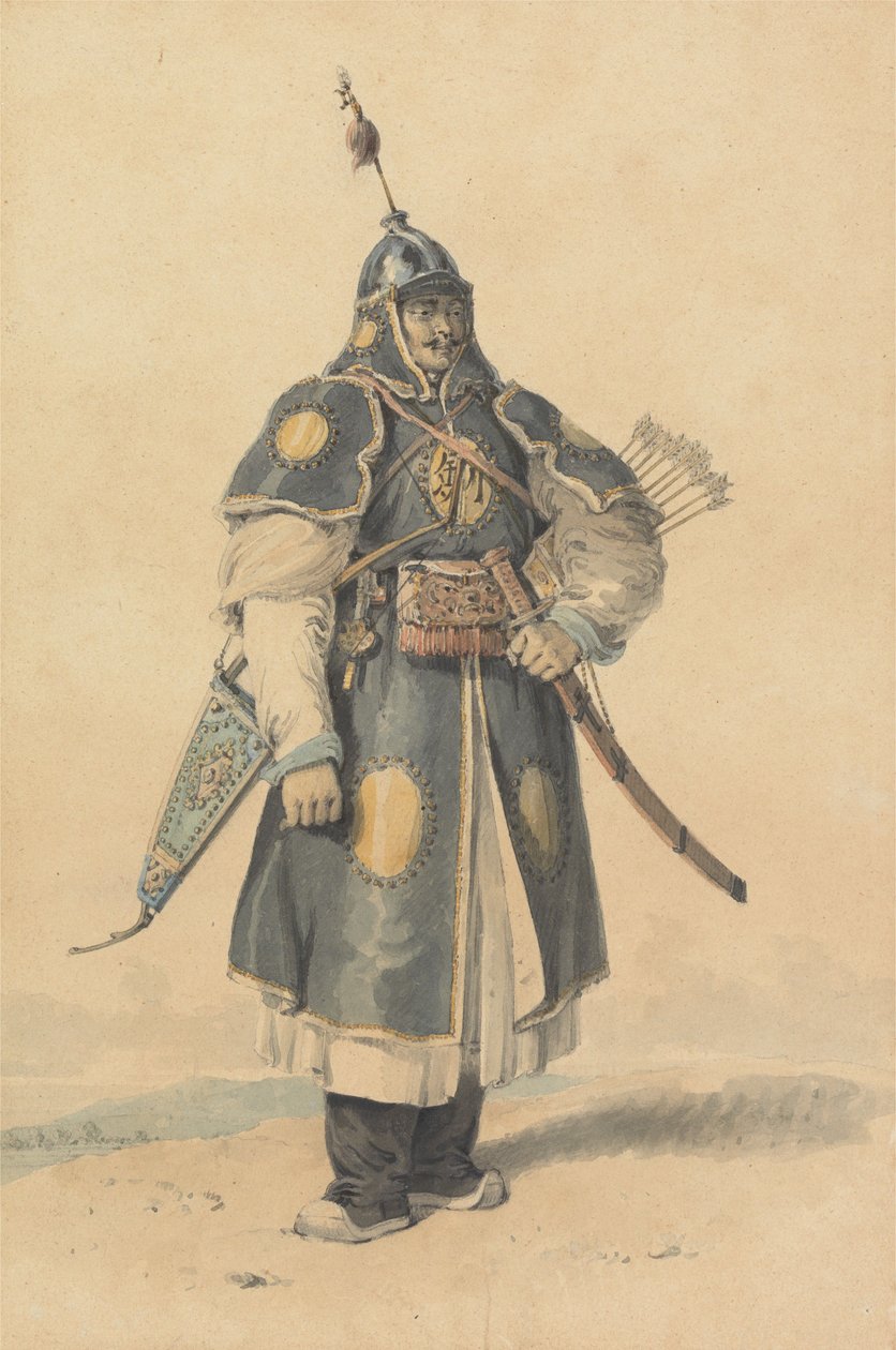 Portret van een Chinese soldaat door William Alexander