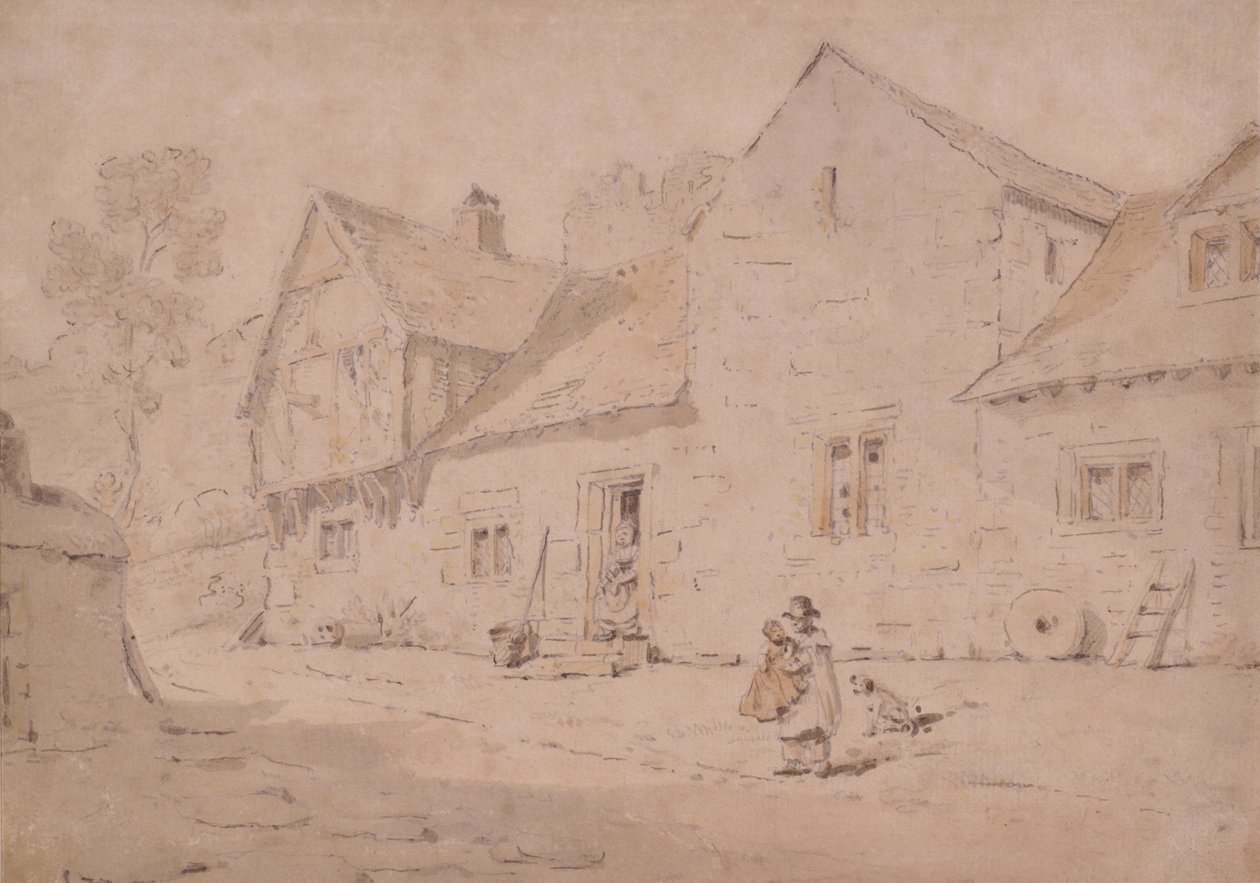 Dorpsscène, Kent door William Alexander