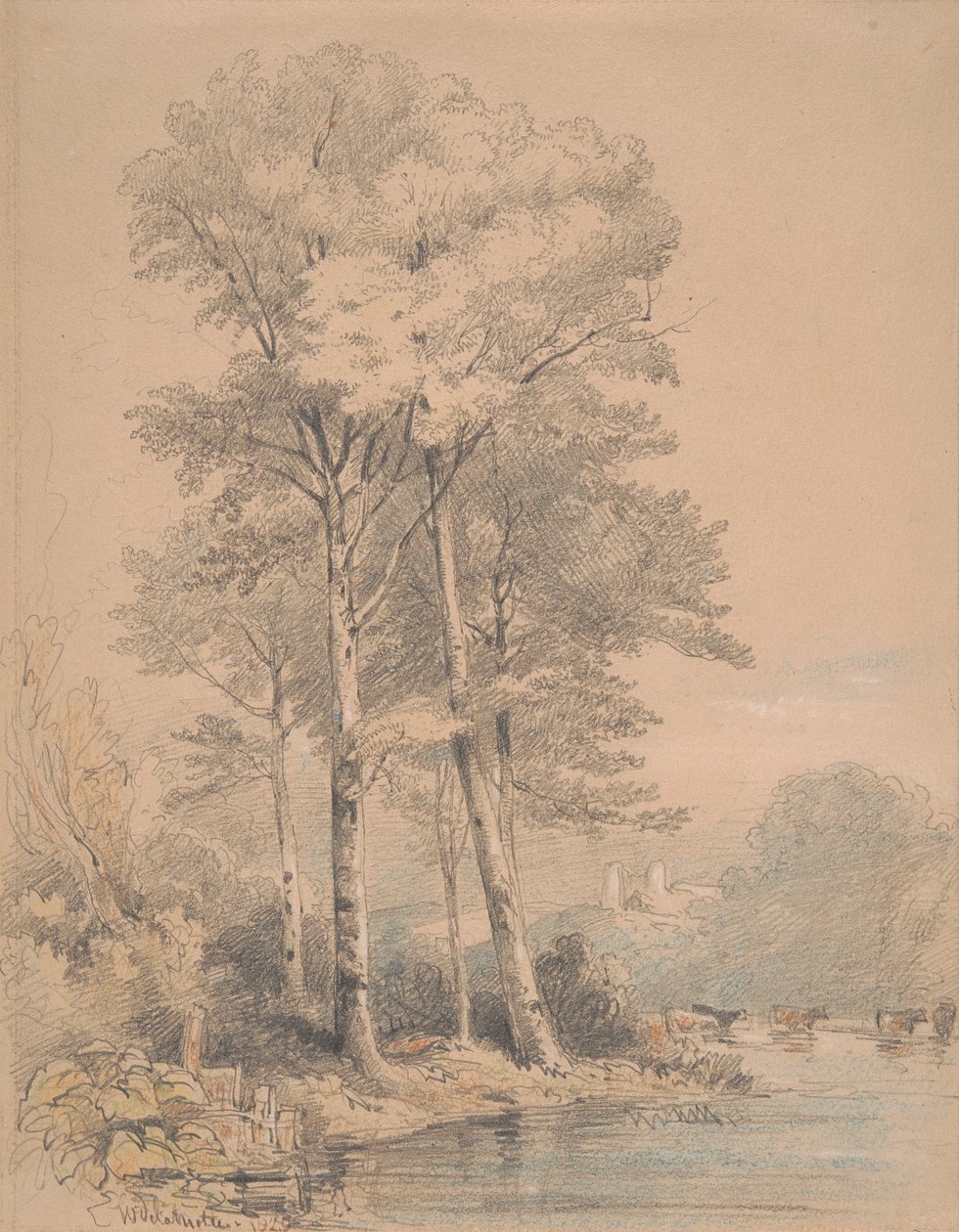 Llandovery Castle, Zuid-Wales door William Alfred Delamotte
