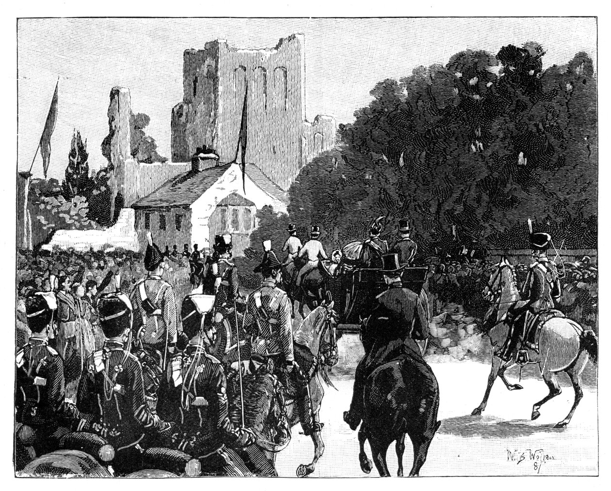 Aankomst van koningin Victoria in Kelso, Schotland, 1887 door William Barnes Wollen