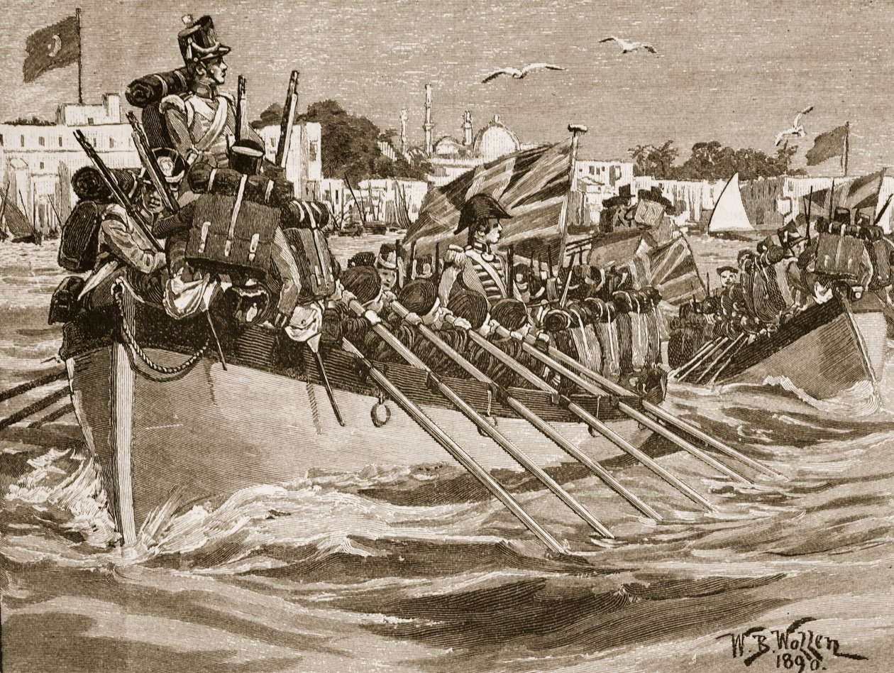 Vertrek van de Britse Troepen uit Alexandrië, 1807, illustratie uit 