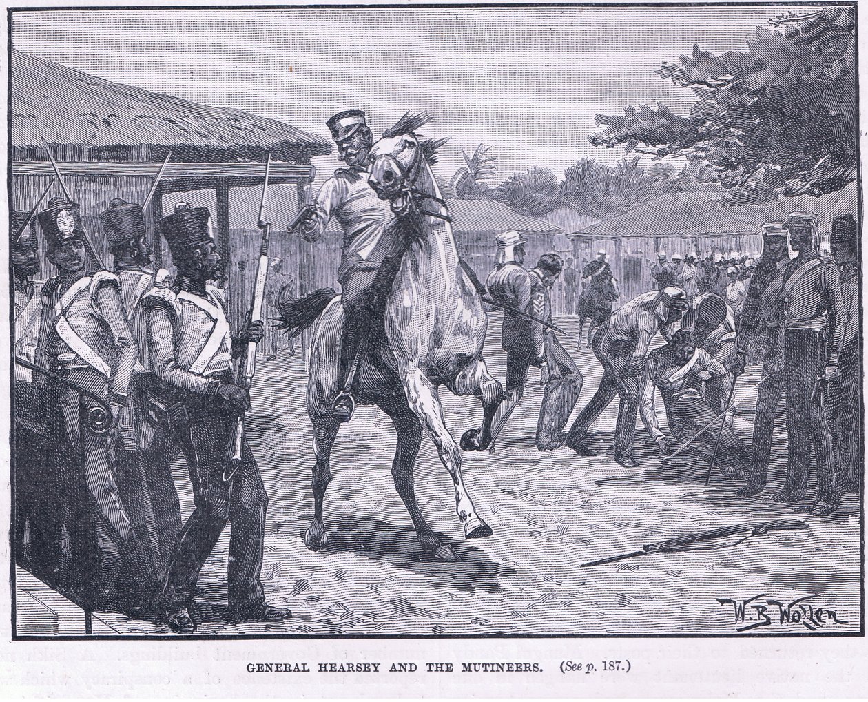 Generaal Hearsay en de muiters 1857 AD door William Barnes Wollen