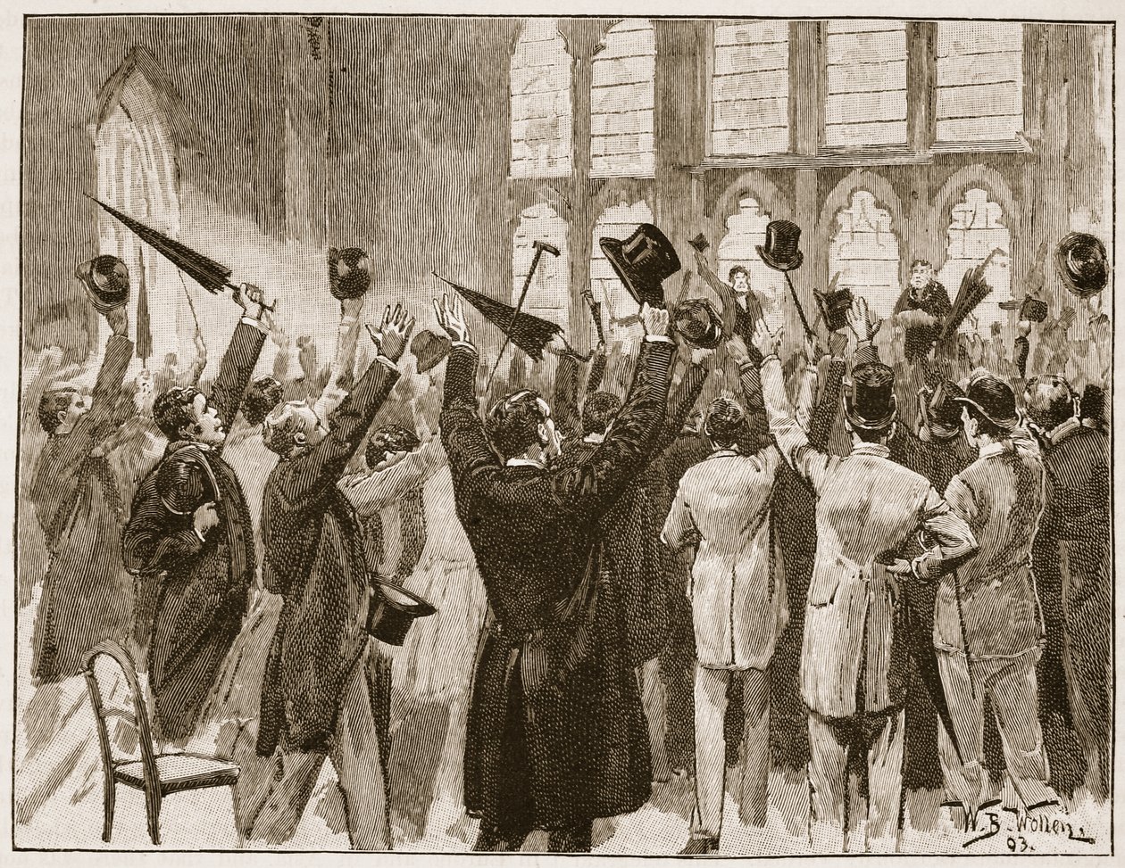 Bijeenkomst van Jingoes in Guildhall, Londen, 1878, illustratie uit 
