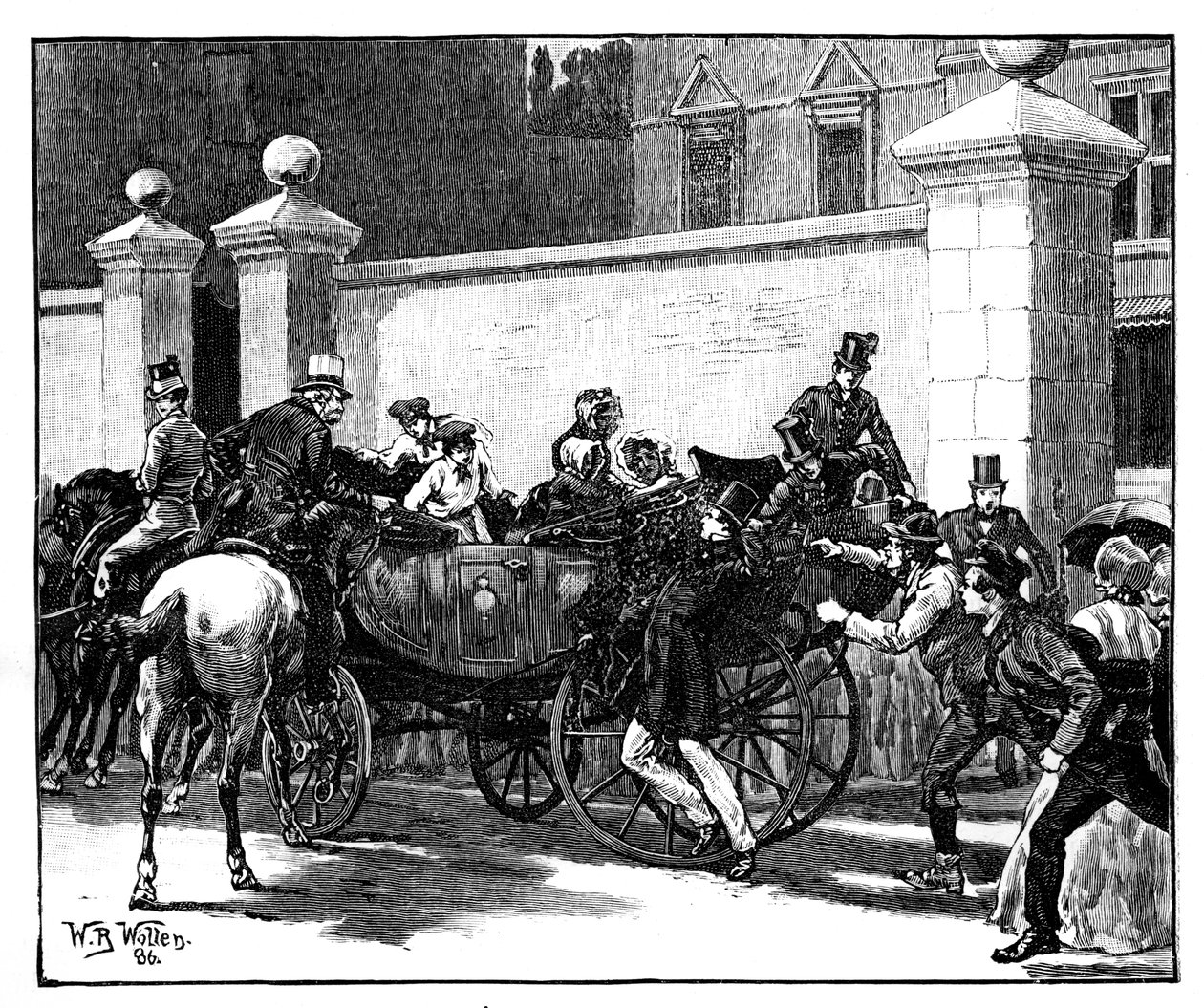 Pates Aanval op de Koningin, 1850, ca. 1888 door William Barnes Wollen