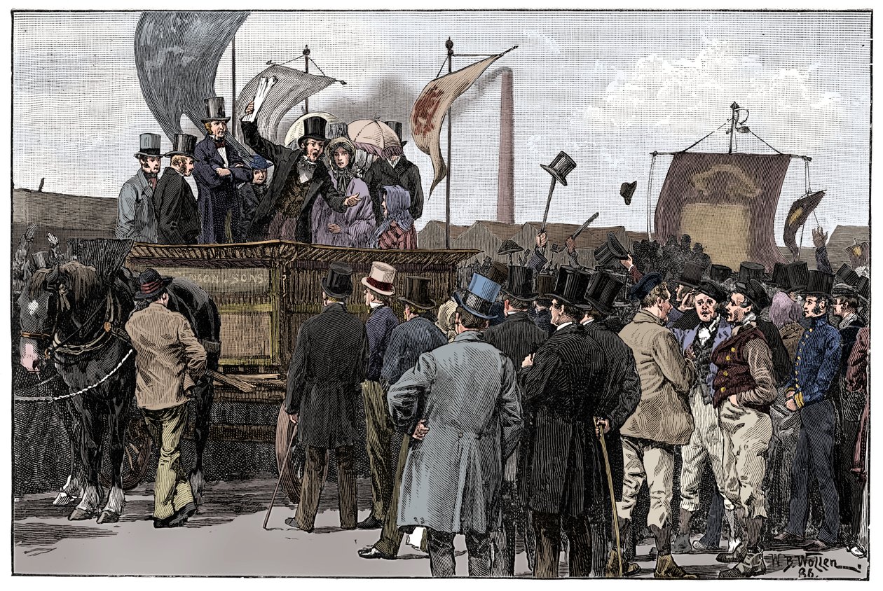 De Chartistendemonstratie op Kennington Common, 1848, 1900 door William Barnes Wollen