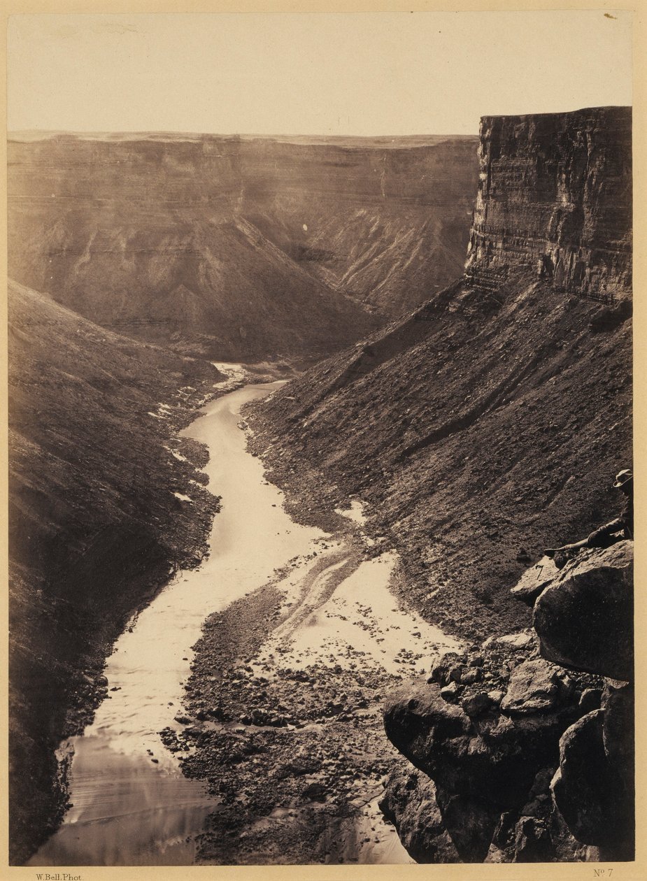 Grand Cañon, Colorado-rivier, bij Paria Creek, westwaarts kijkend door William Bell