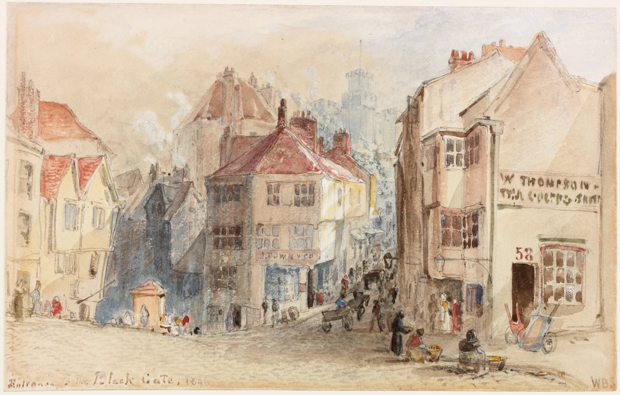 Ingang van de Zwarte Poort, Newcastle door William Bell Scott