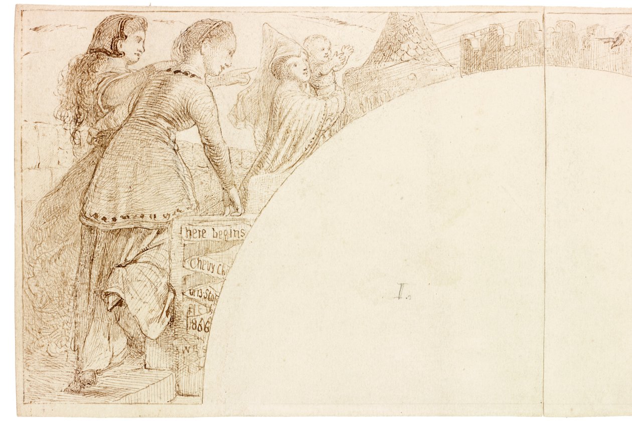 Schets voor muurschildering in Wallington Hall door William Bell Scott