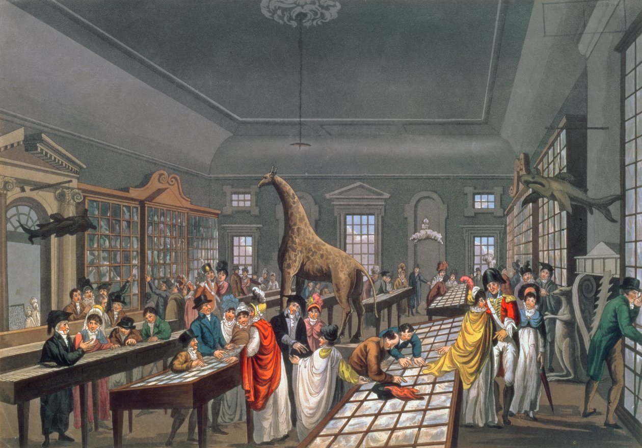 Interieur van de Egyptische Hal, Piccadilly, geëtst door de kunstenaar, c.1815-25 door William Benjamin Sarsfield Taylor