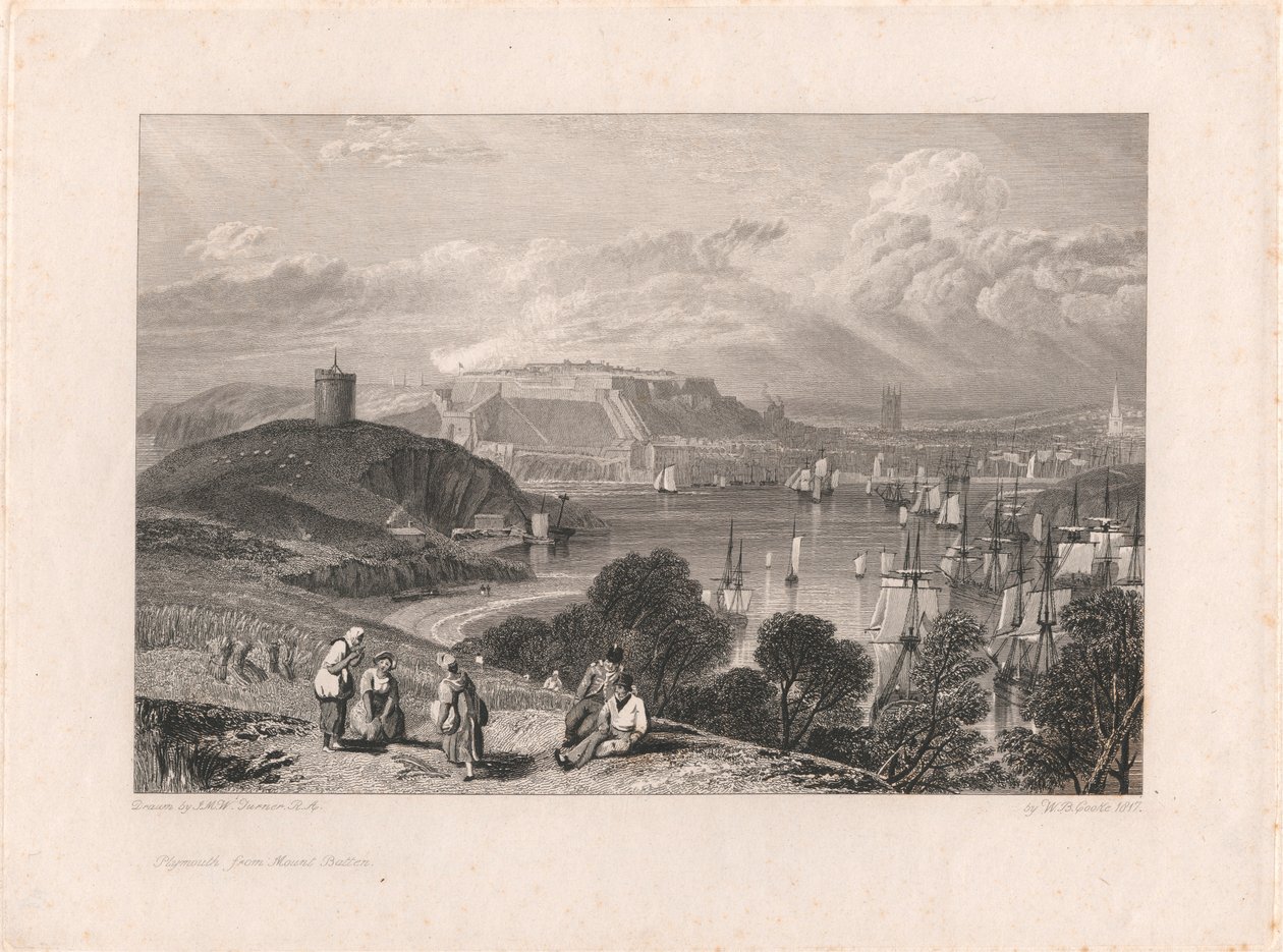 Plymouth vanaf Mount Batten door William Bernard Cooke