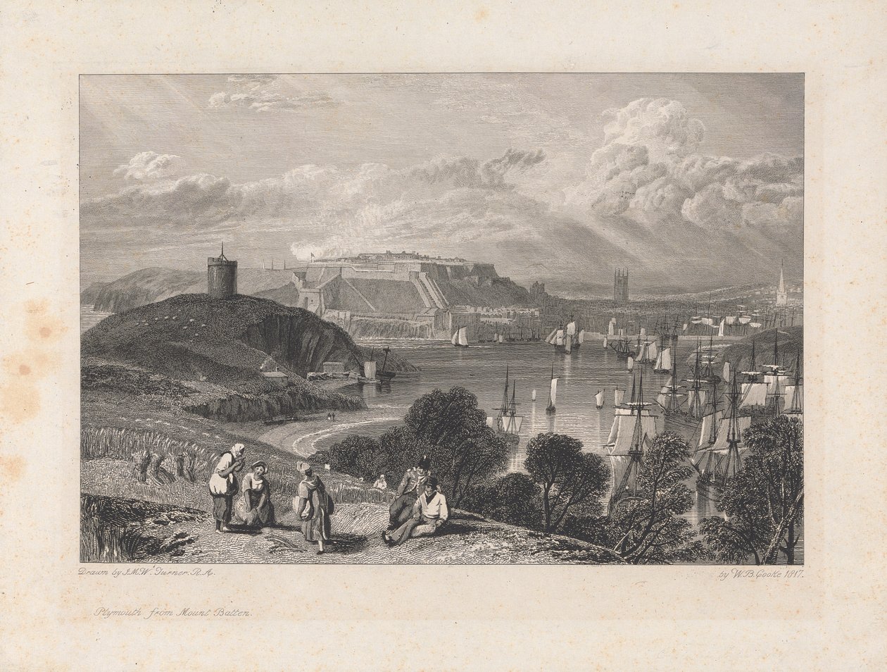 Plymouth, met Mount Batten door William Bernard Cooke
