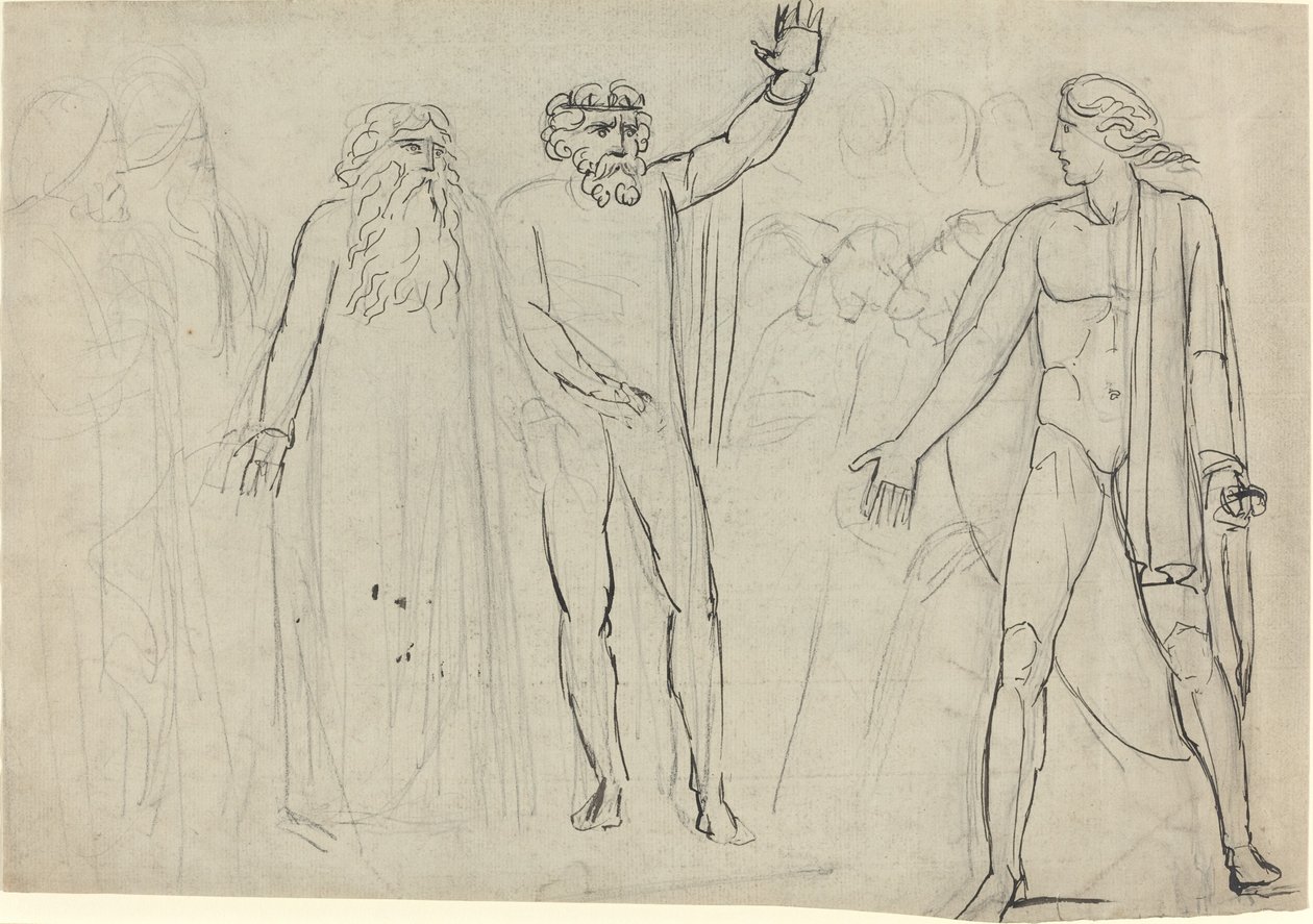 "En Saul Zei tot David, Ga, en de Heer zij met U" [recto] door William Blake