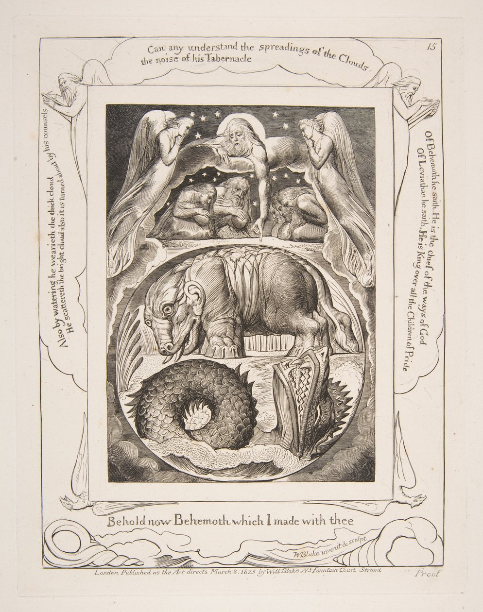 Behemoth en Leviathan, uit Illustraties van het Boek Job door William Blake