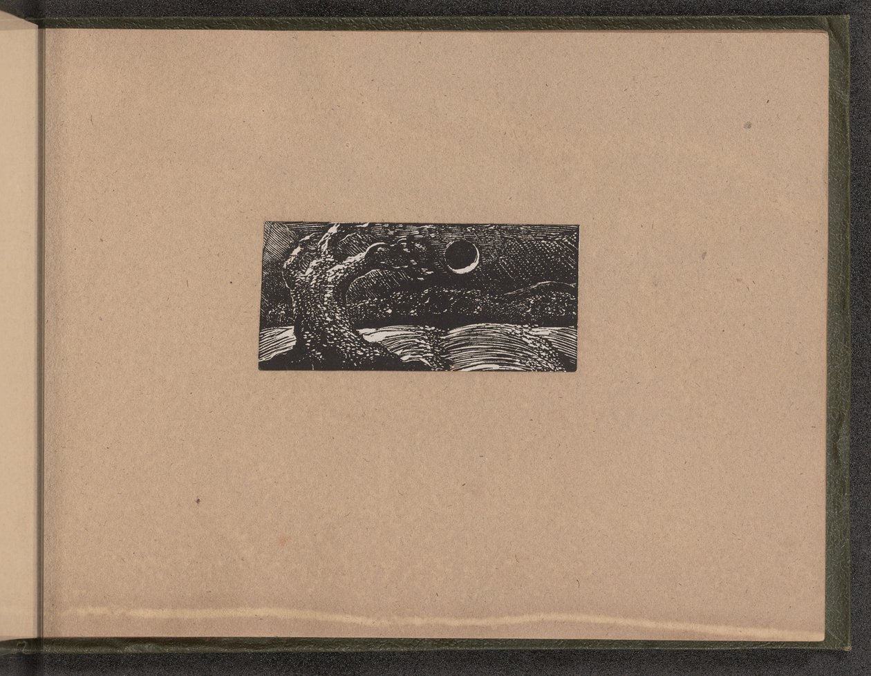 Verwoeste boom en platgewalste gewassen door William Blake