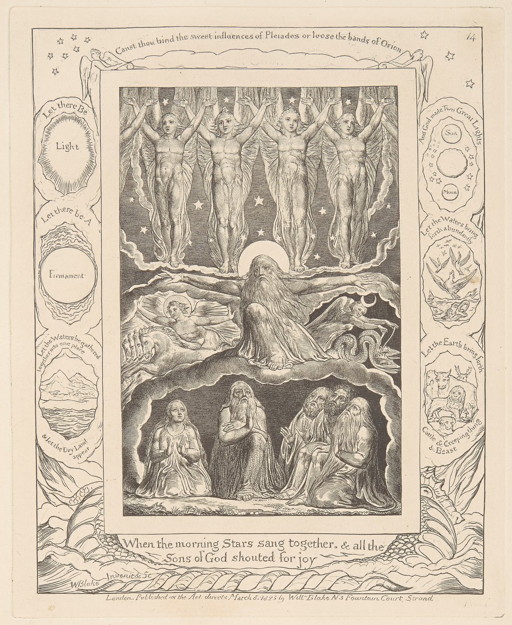 Boek van Job, Plaat 14, Toen de Morgensterren Samen Zongen door William Blake