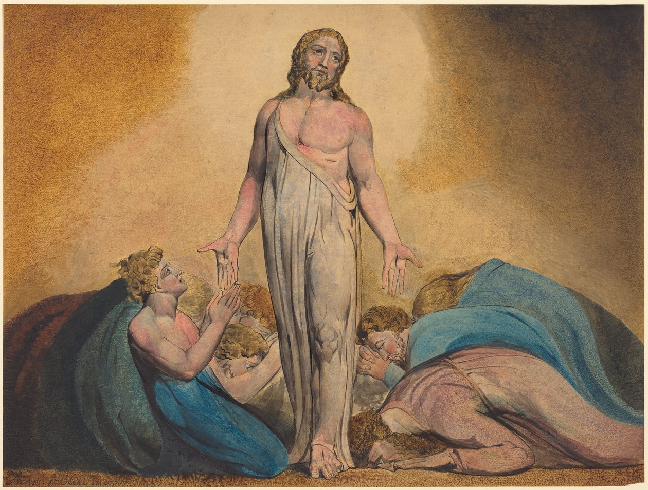 Christus verschijnt aan zijn discipelen na de verrijzenis door William Blake