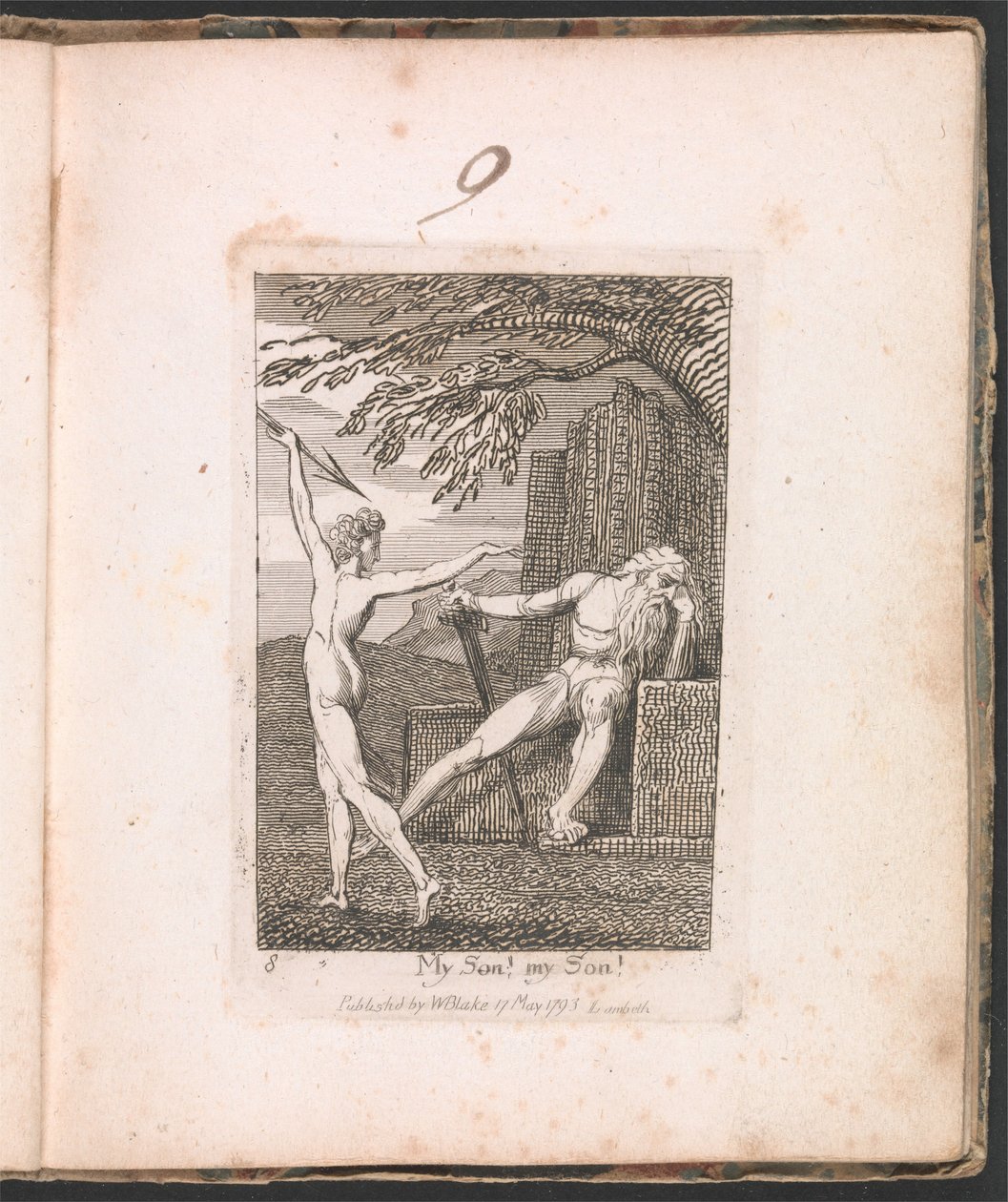 Voor Kinderen. De Poorten van het Paradijs, Plaat 10, Mijn Zoon! mijn Zoon! door William Blake