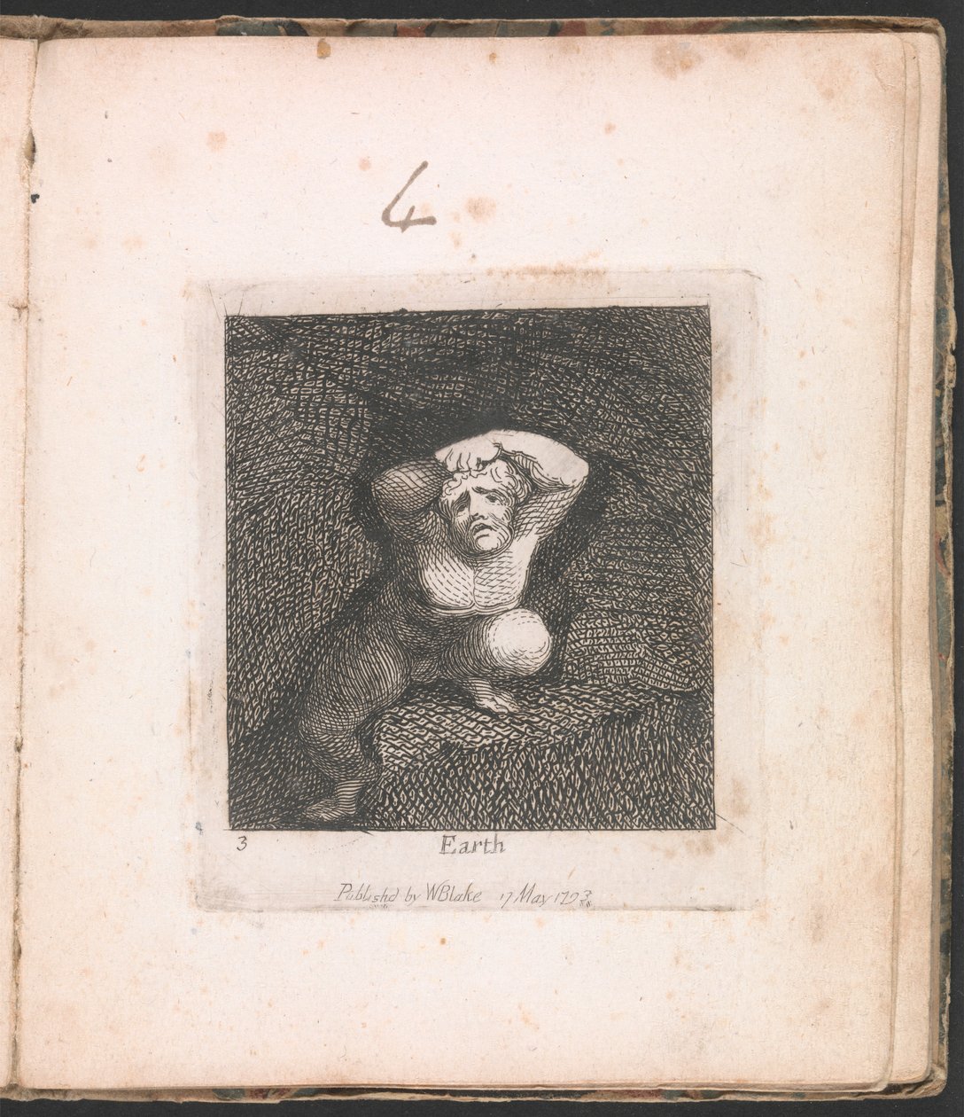 Voor kinderen. De poorten van het paradijs, plaat 5, "Aarde" door William Blake