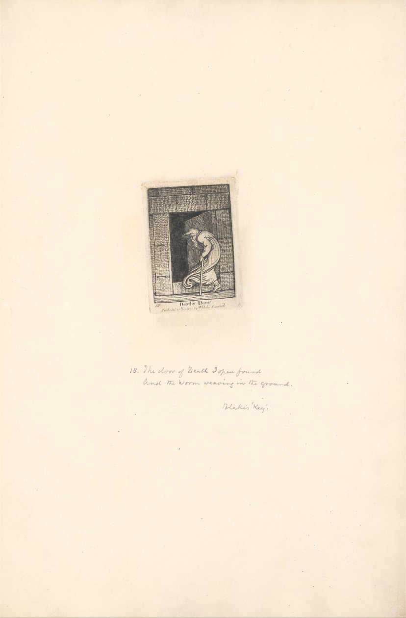 Voor de Geslachten - De Poorten van het Paradijs, Plaat 17, Deur van de Dood door William Blake