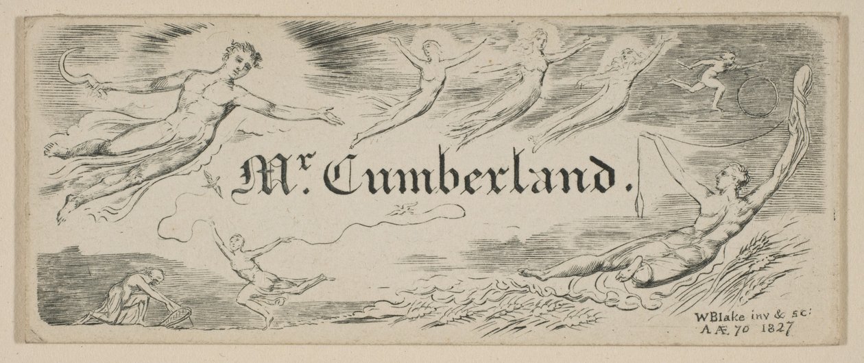 George Cumberlands boodschapkaart, 1827 door William Blake