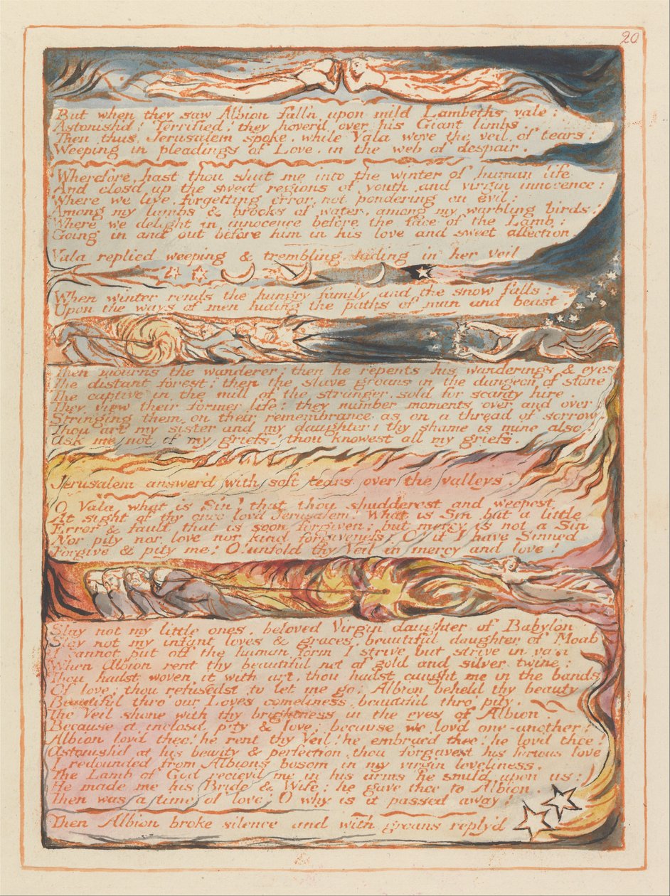 Jeruzalem, Plaat 20, Maar toen ze Albion zagen.... door William Blake
