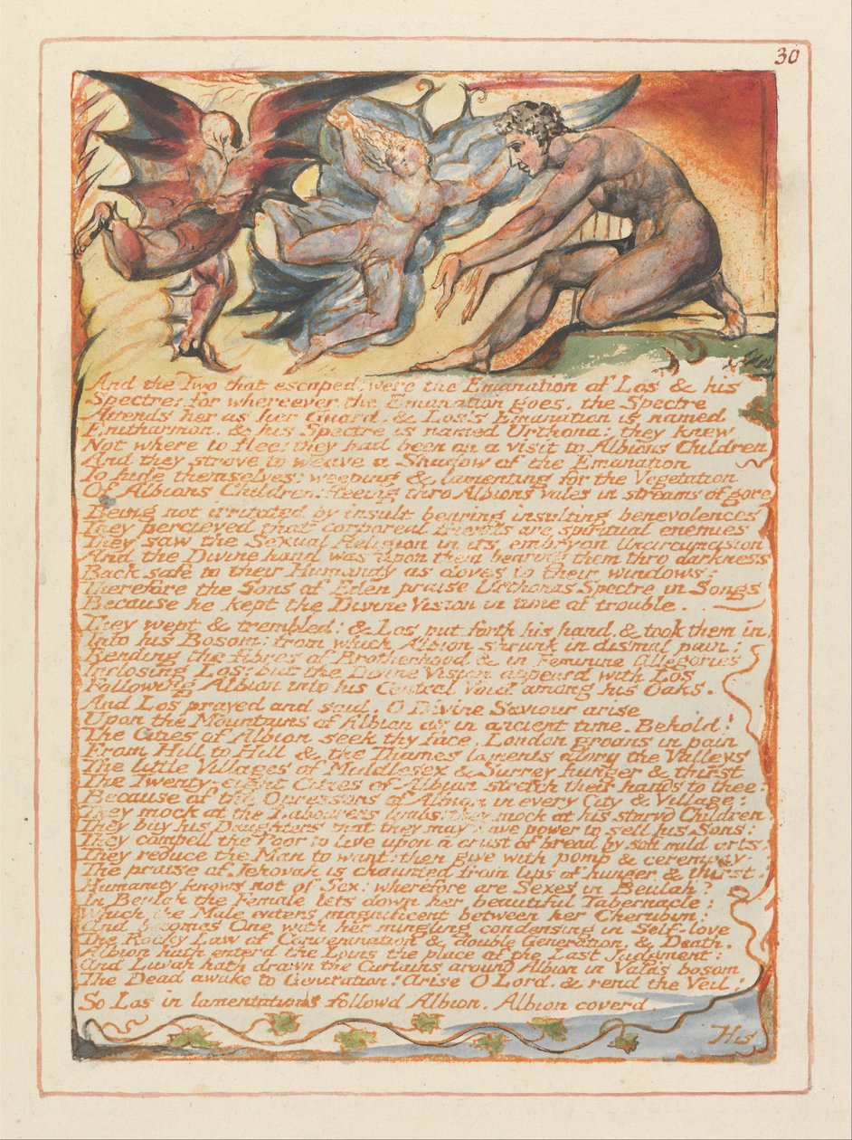 Jeruzalem, Plaat 30, En de twee die ontsnapten.... door William Blake